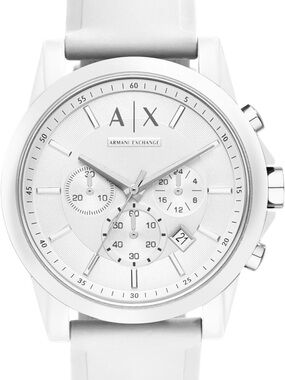 Armani Exchange White Dial Chronograph Watch